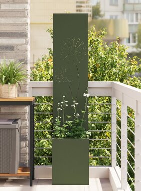 VidaXL Tuinplant met Decoratief Paneel Olijfgroen 32 x 140 cm