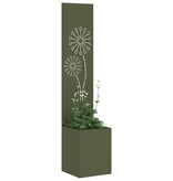 VidaXL Tuinplant met Decoratief Paneel Olijfgroen 32 x 140 cm