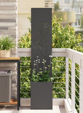 VidaXL Tuinplant met Decoratief Paneel Zwart 32 x 140 cm