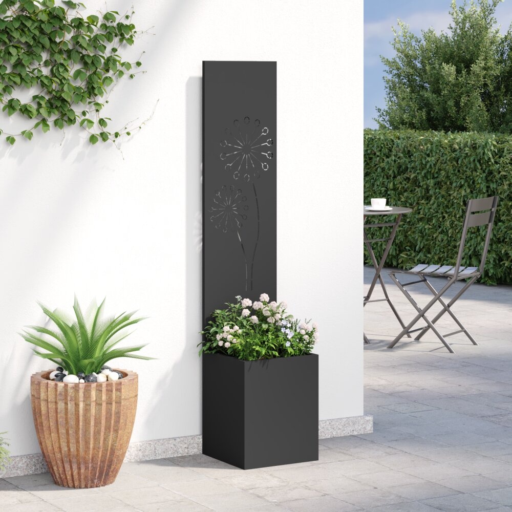 VidaXL Tuinplant met Decoratief Paneel Zwart 32 x 140 cm
