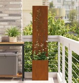 VidaXL Tuinplant met Decoratief Paneel Roestig 32 x 140 cm Cortenstaal