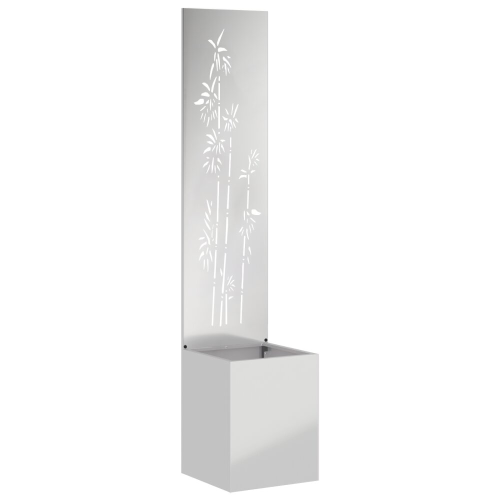 VidaXL Tuinplant met Decoratief Paneel Zilver 32 x 140 cm