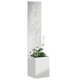 VidaXL Tuinplant met Decoratief Paneel Zilver 32 x 140 cm