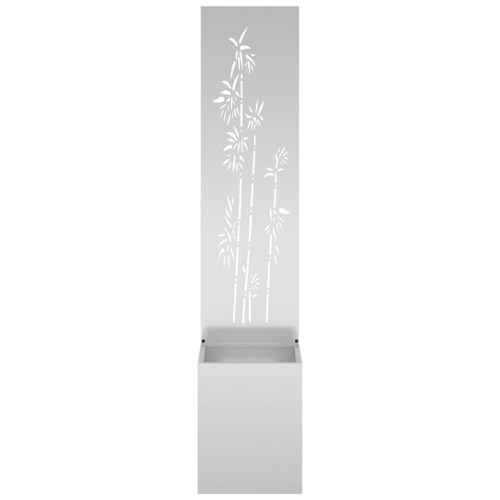 VidaXL Tuinplant met Decoratief Paneel Zilver 32 x 140 cm