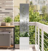 VidaXL Tuinplant met Decoratief Paneel Zilver 32 x 140 cm