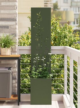 VidaXL Tuinplant met Decoratief Paneel Olijfgroen 32 x 140 cm