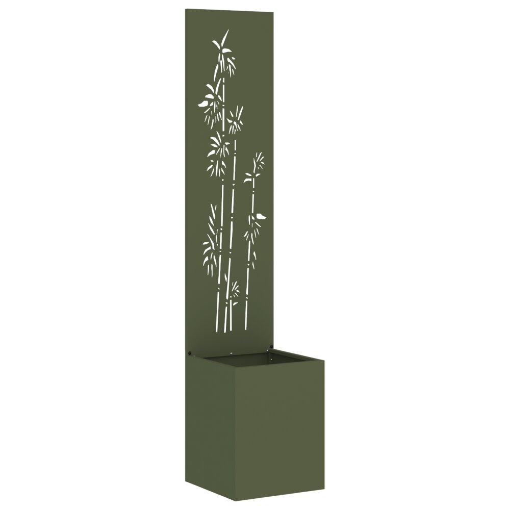 VidaXL Tuinplant met Decoratief Paneel Olijfgroen 32 x 140 cm