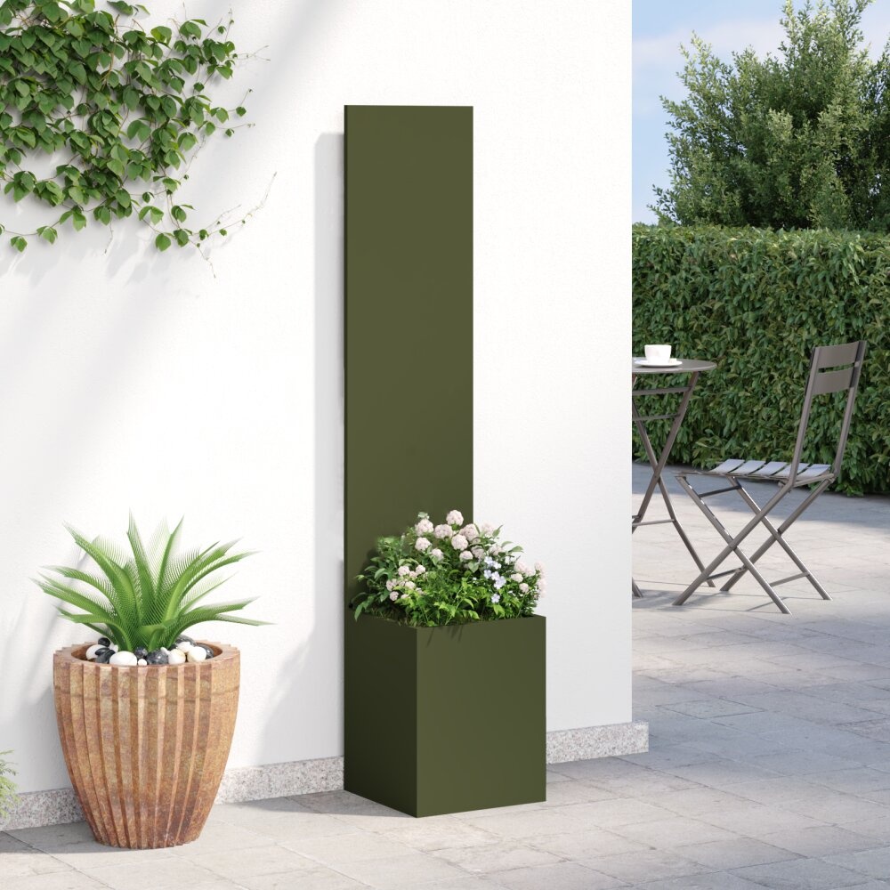 VidaXL Tuinplant met Decoratief Paneel Olijfgroen 32 x 140 cm