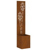 VidaXL Tuinplant met Decoratief Paneel Roestig 32 x 140 cm Cortenstaal