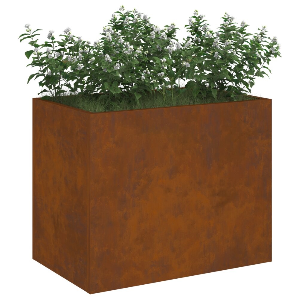VidaXL Tuin Bloempot Bruin 50 x 32 x 40 cm Verweerd staal