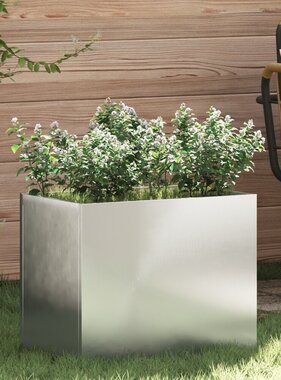 VidaXL Tuin Bloempot Zilver 50 x 32 x 40 cm Gegalvaniseerd staal