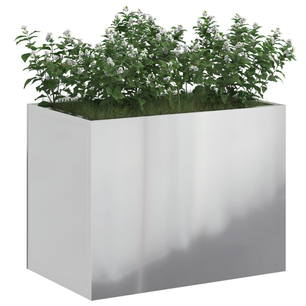 VidaXL Tuin Bloempot Zilver 50 x 32 x 40 cm Gegalvaniseerd staal