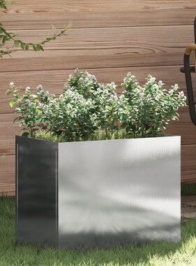 VidaXL Tuin Bloempot Zilver 50 x 32 x 40 cm Roestvrij staal