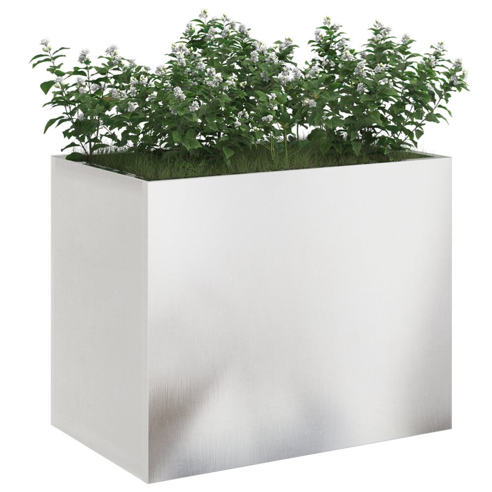 VidaXL Tuin Bloempot Zilver 50 x 32 x 40 cm Roestvrij staal