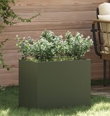 VidaXL Tuin Bloempot Olijfgroen 50 x 32 x 40 cm Koudgewalst staal