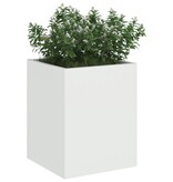 VidaXL Tuin Bloempot Wit 32 x 32 x 40 cm Koudgewalst staal