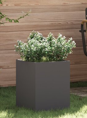 VidaXL Tuin Bloempot Zwart 32 x 32 x 40 cm Koudgewalst staal