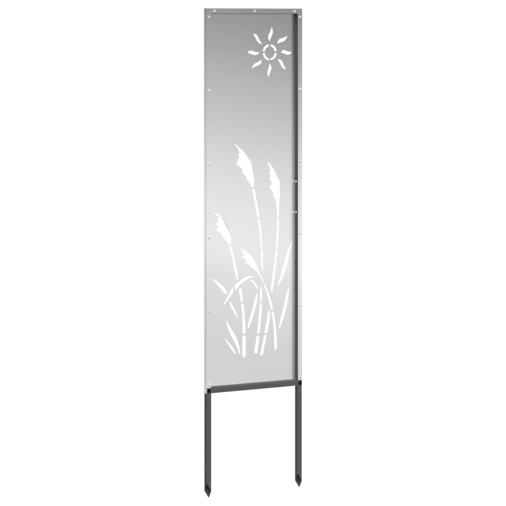 VidaXL Tuin decoratief paneel Zilver 32 x 140 cm Gegalvaniseerd staal