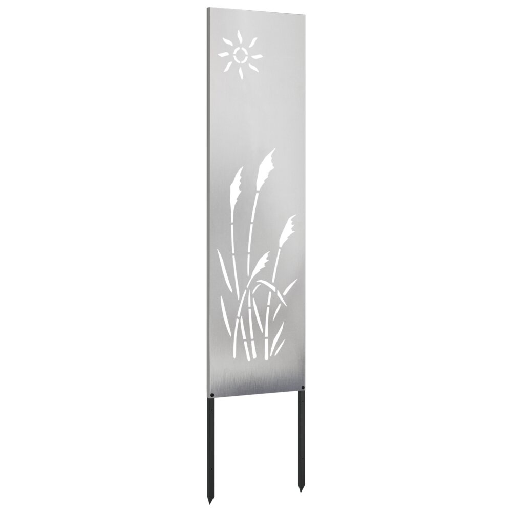 VidaXL Tuin decoratief paneel Zilver 32 x 140 cm Roestvrij staal
