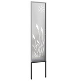 VidaXL Tuin decoratief paneel Zilver 32 x 140 cm Roestvrij staal