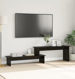 VidaXL TV-kast met plank met opslag Zwart eiken 180 x 30 x 43 cm Bewerkt hout