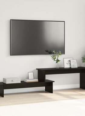 VidaXL TV-kast met plank met opslag Zwart eiken 180 x 30 x 43 cm Bewerkt hout