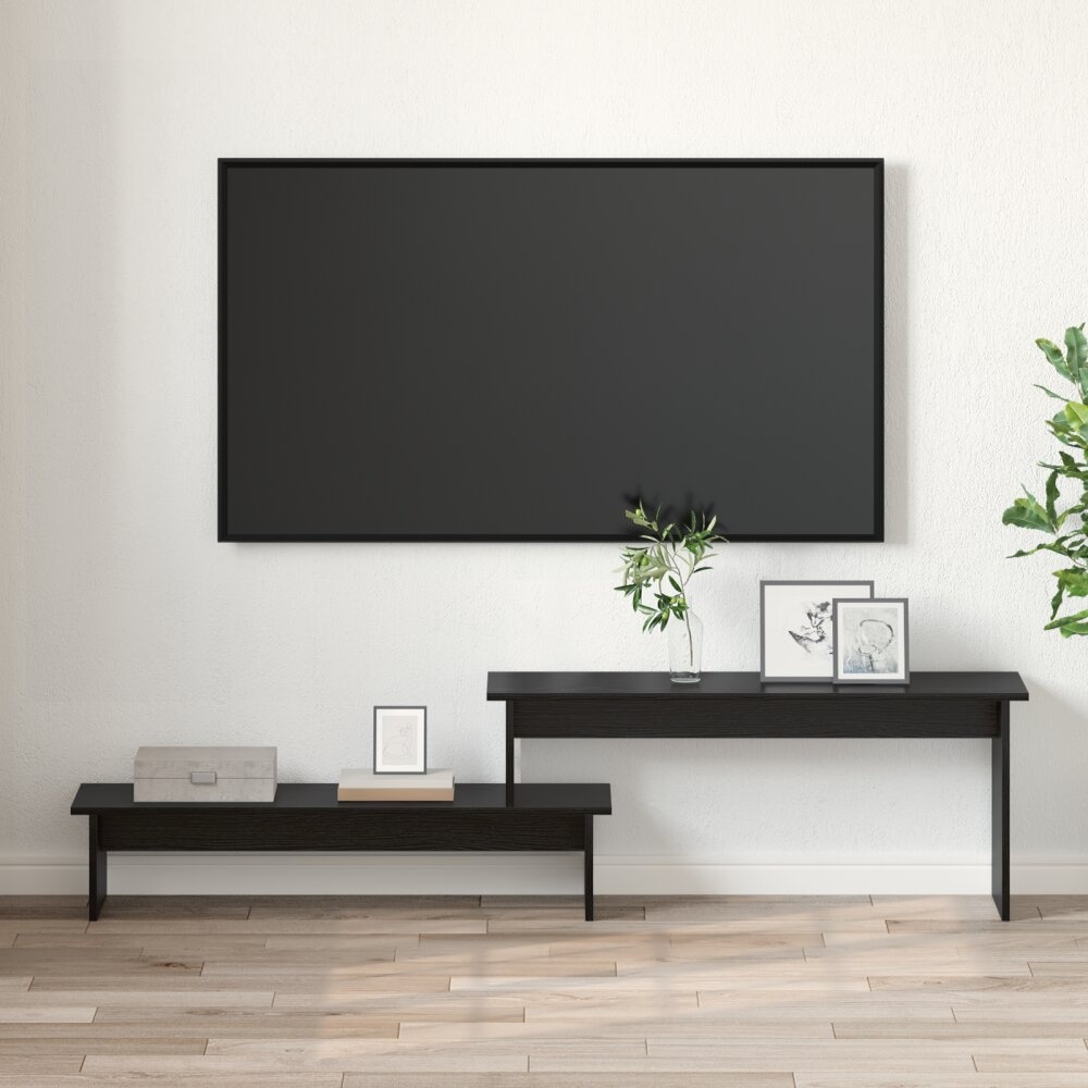 VidaXL TV-kast met plank met opslag Zwart eiken 180 x 30 x 43 cm Bewerkt hout