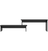 VidaXL TV-kast met plank met opslag Zwart eiken 180 x 30 x 43 cm Bewerkt hout