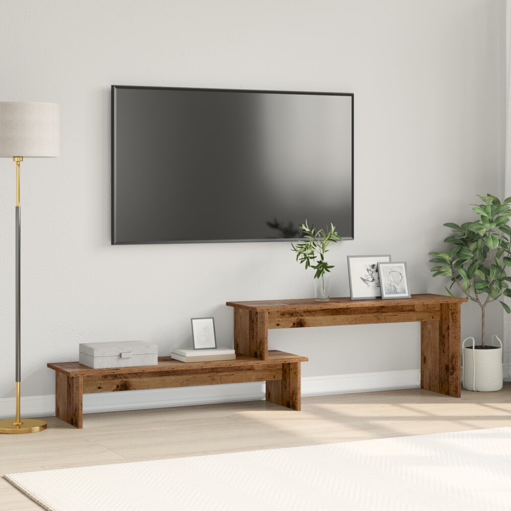 VidaXL TV-kast met plank met opslag Oud hout 180 x 30 x 43 cm Bewerkt hout