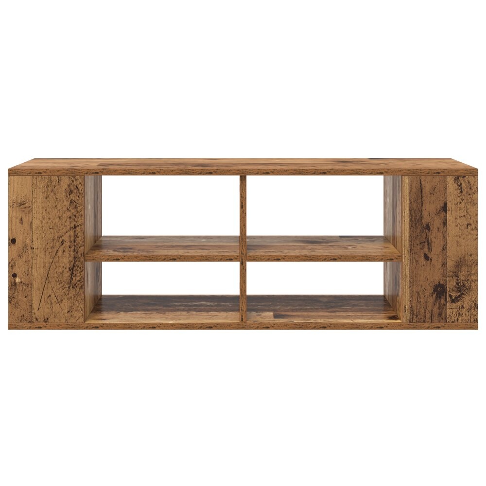 VidaXL TV-kast met plank Wandgemonteerd met opslag Oud hout 102 x 35 x 35 cm Bewerkt hout