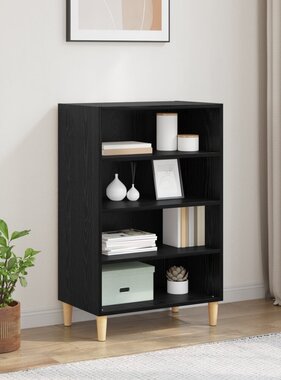 VidaXL Dressoir met plank Zwart eiken 57 x 35 x 90 cm Bewerkt hout