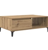 VidaXL Salontafel artisanaal eikenkleurig 90 x 60 x 35 cm Bewerkt hout