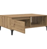 VidaXL Salontafel artisanaal eikenkleurig 90 x 60 x 35 cm Bewerkt hout