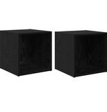 VidaXL TV-kast met opslag 2 pcs Zwart 37 x 35 x 37 cm Bewerkt hout