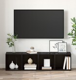 VidaXL TV-kast met opslag 2 pcs Zwart 37 x 35 x 37 cm Bewerkt hout