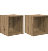 VidaXL TV-kast met opslag 2 pcs Bruin 37 x 35 x 37 cm Bewerkt hout