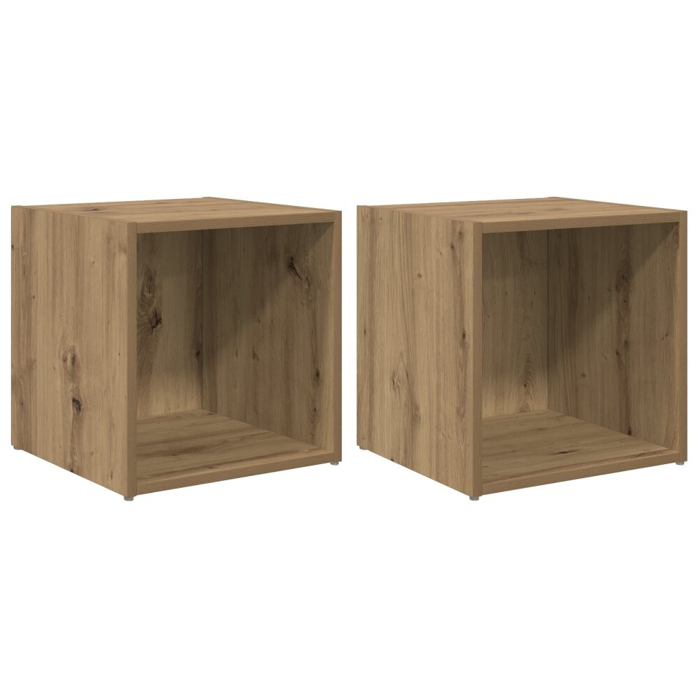 VidaXL TV-kast met opslag 2 pcs Bruin 37 x 35 x 37 cm Bewerkt hout