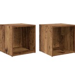 VidaXL TV-kast met opslag 2 pcs Bruin 37 x 35 x 37 cm Bewerkt hout