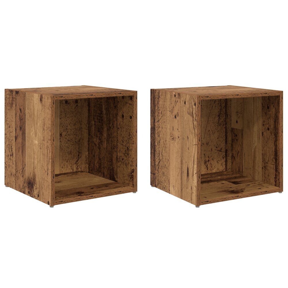VidaXL TV-kast met opslag 2 pcs Bruin 37 x 35 x 37 cm Bewerkt hout