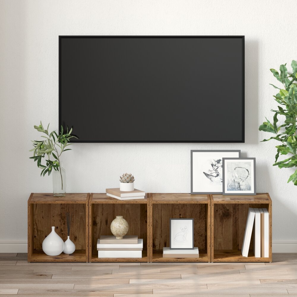 VidaXL TV-kast met opslag 2 pcs Bruin 37 x 35 x 37 cm Bewerkt hout
