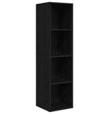 VidaXL TV-kast met plank Zwart eiken 37 x 37 x 142.5 cm Bewerkt hout