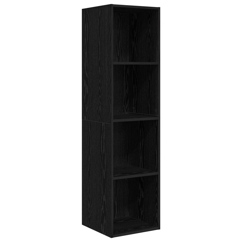 VidaXL TV-kast met plank Zwart eiken 37 x 37 x 142.5 cm Bewerkt hout