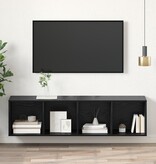 VidaXL TV-kast met plank Zwart eiken 37 x 37 x 142.5 cm Bewerkt hout