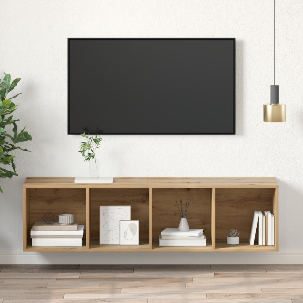 VidaXL TV-kast artisanaal eikenkleurig 37 x 37 x 142.5 cm Bewerkt hout