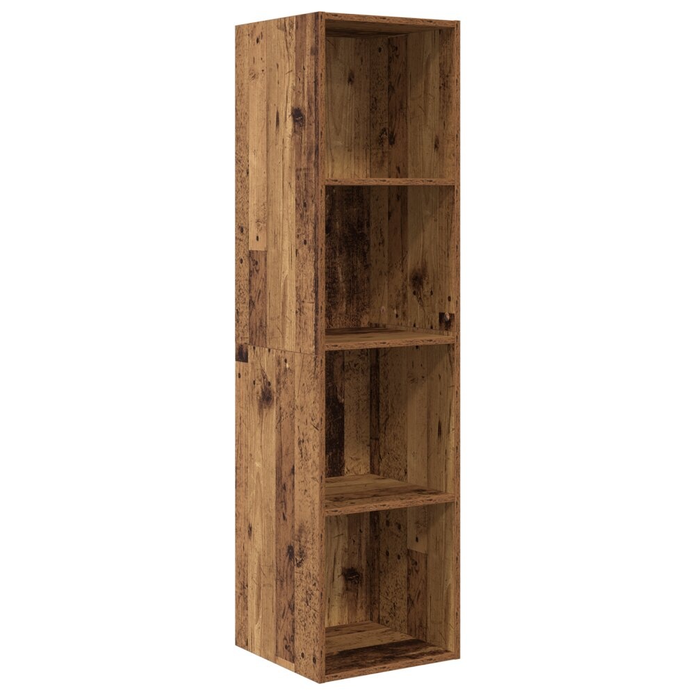 VidaXL TV-kast met plank Wandgemonteerd met opslag Oud hout 37 x 37 x 142.5 cm Bewerkt hout