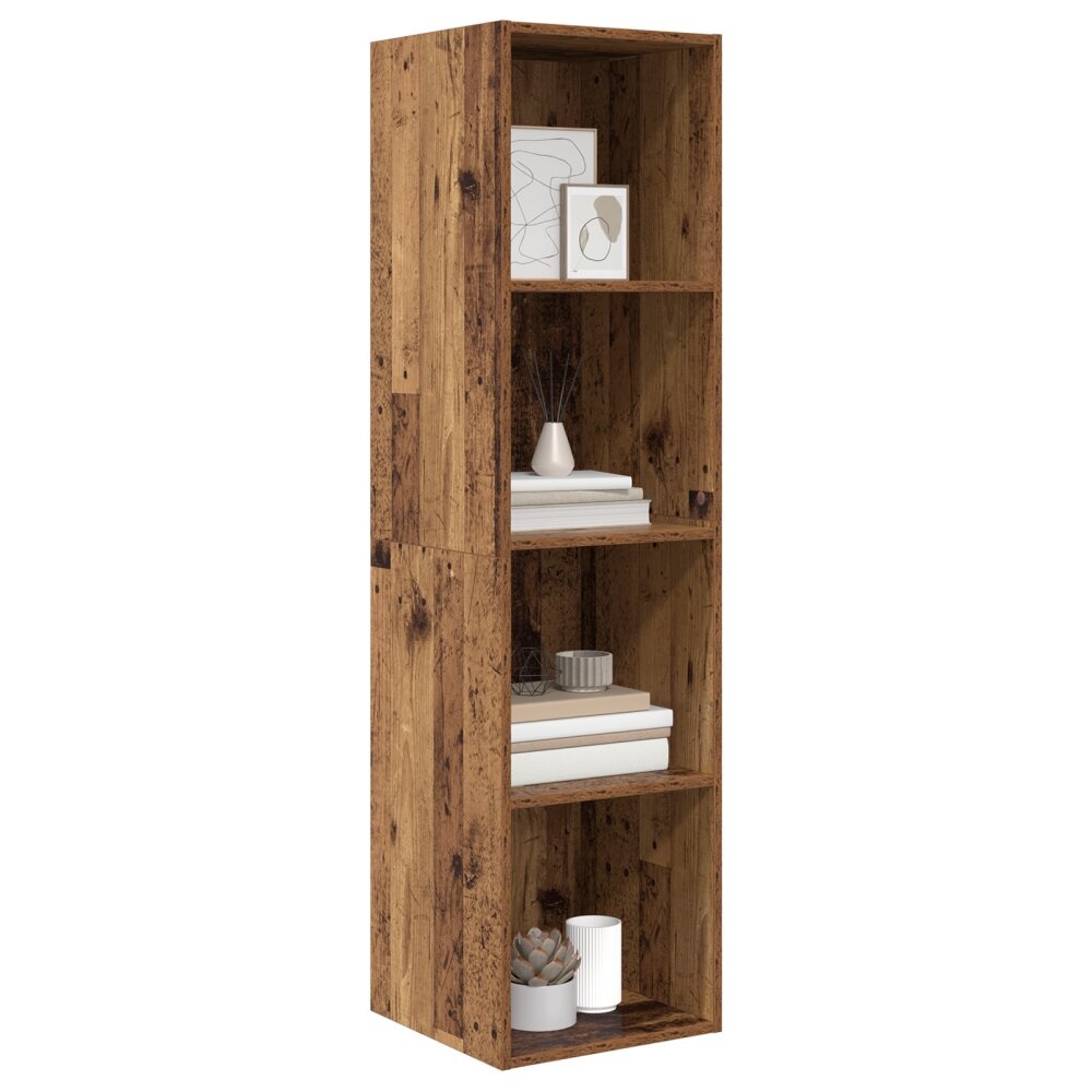 VidaXL TV-kast met plank Wandgemonteerd met opslag Oud hout 37 x 37 x 142.5 cm Bewerkt hout
