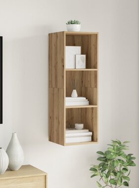 VidaXL TV-kast artisanaal eikenkleurig 37 x 37 x 107 cm Bewerkt hout
