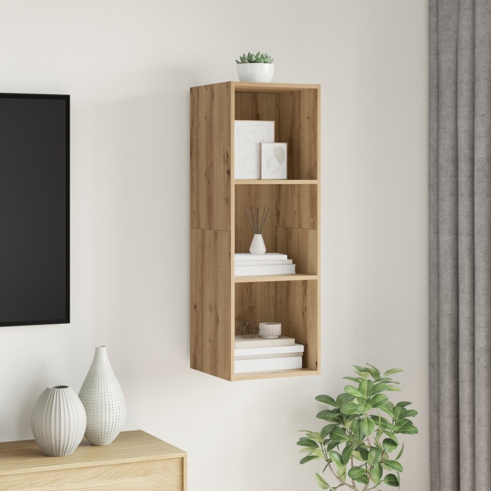 VidaXL TV-kast artisanaal eikenkleurig 37 x 37 x 107 cm Bewerkt hout