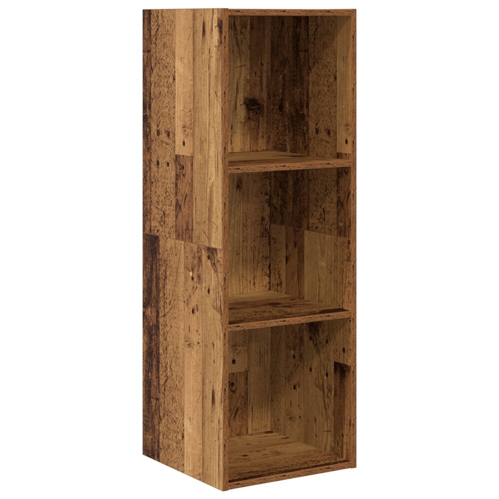 VidaXL TV-kast met plank Wandgemonteerd met opslag Oud hout 37 x 37 x 107 cm Bewerkt hout