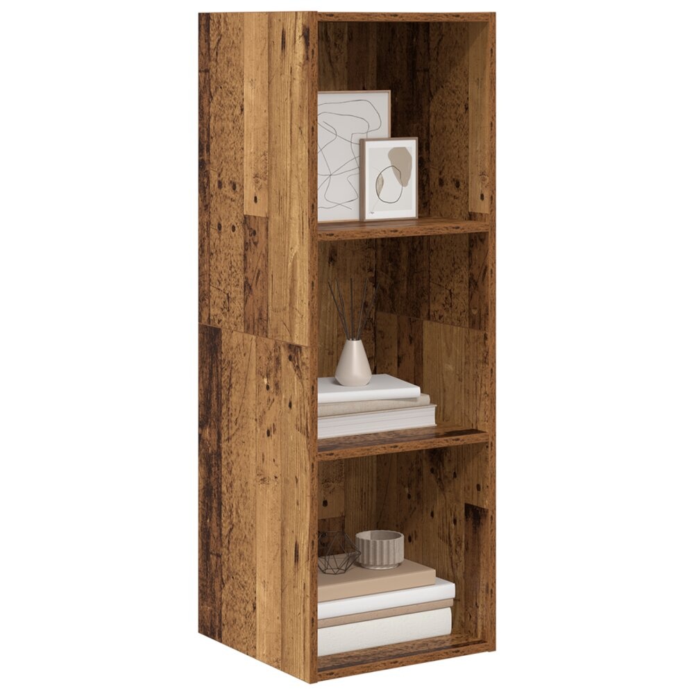 VidaXL TV-kast met plank Wandgemonteerd met opslag Oud hout 37 x 37 x 107 cm Bewerkt hout